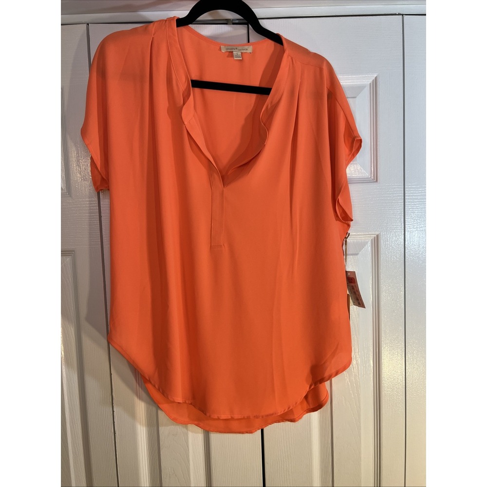 Gibson Latimer Short Sleeve Shirt‎ Size Small Womens Tangerine Blouse NWT